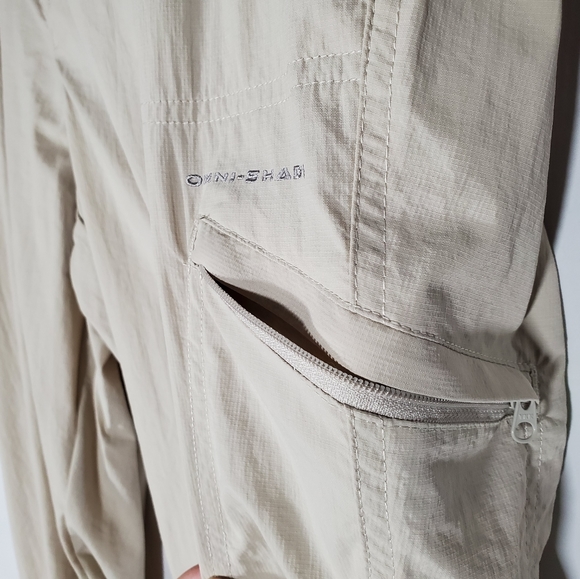 COLUMBIA PFG OMNI-SHADE KHAKI HIKING PANTS CONVERTIBLE SHORTS - Picture 3 of 9